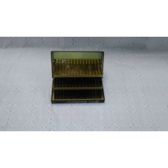 Vintage Metal Box Slotted Spots Very Heavy Trinket Box Art Deco Art Supply (1) - Picture 3 of 6